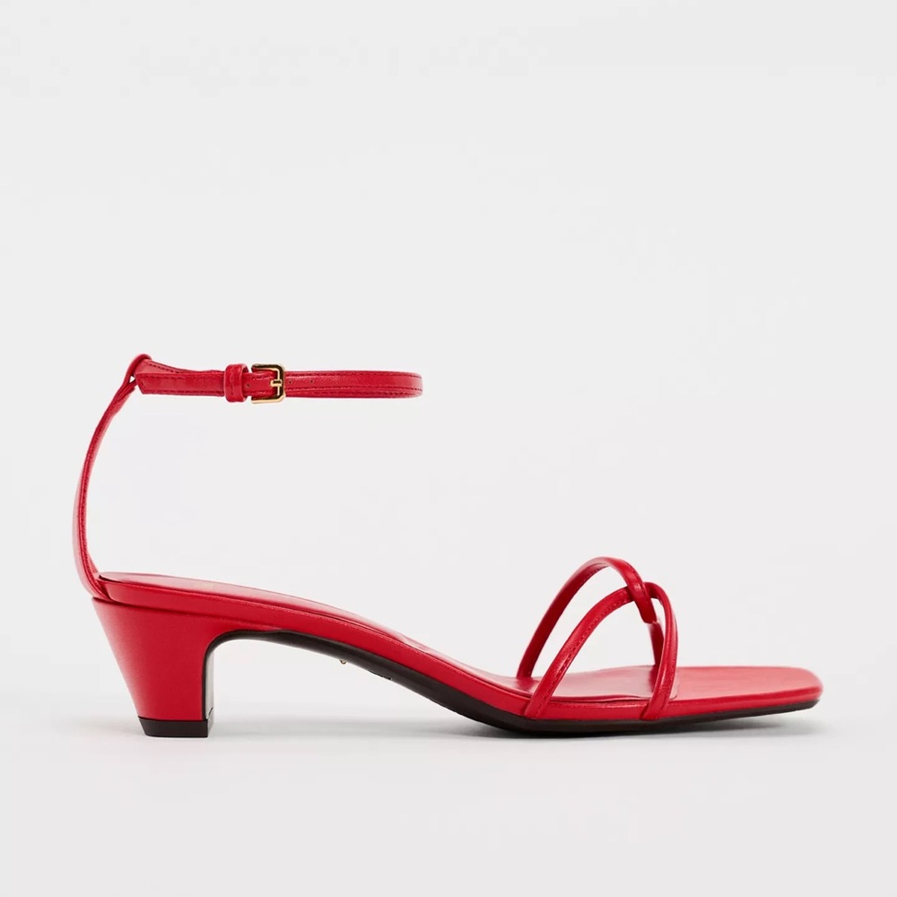 Zara Vibrant Red Strappy heel sandals